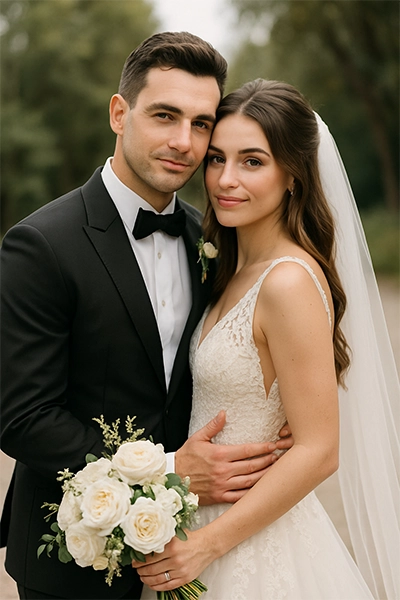 Bride and groom captured by Cork wedding photographer Marcin Tomasik